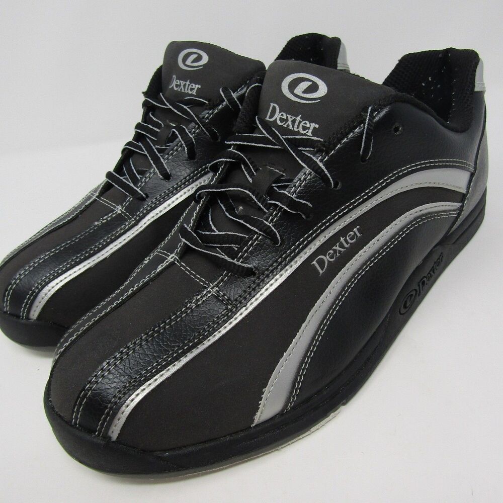Dexter Perry II Men's Bowling Shoes Black Silver Size 11M Used
